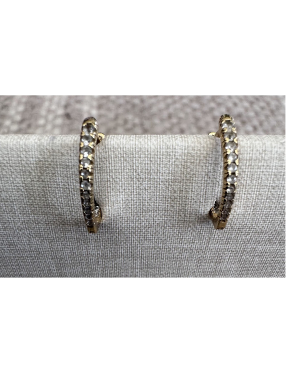 Women's Aurate Gold Tone Clear Stone Hoop Earrings One Size